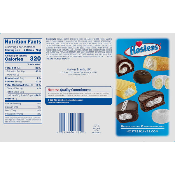 Hostess Ding Dongs, Original Chocolate, 2.55 Ounce (Pack of 6)